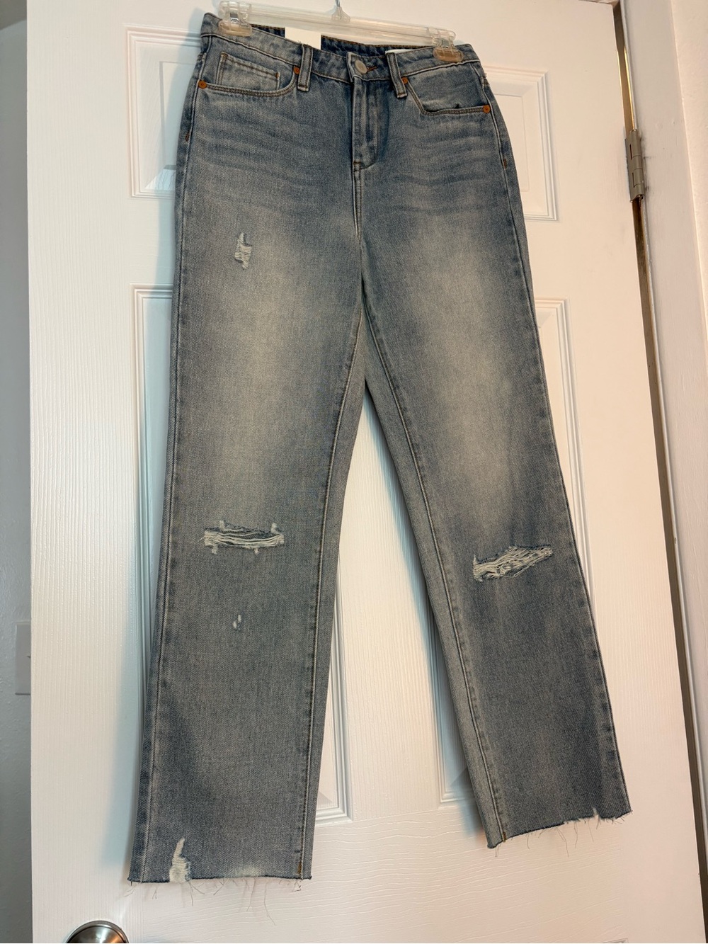 Blank NYC Light Blue Distressed Ankle Crop Jeans